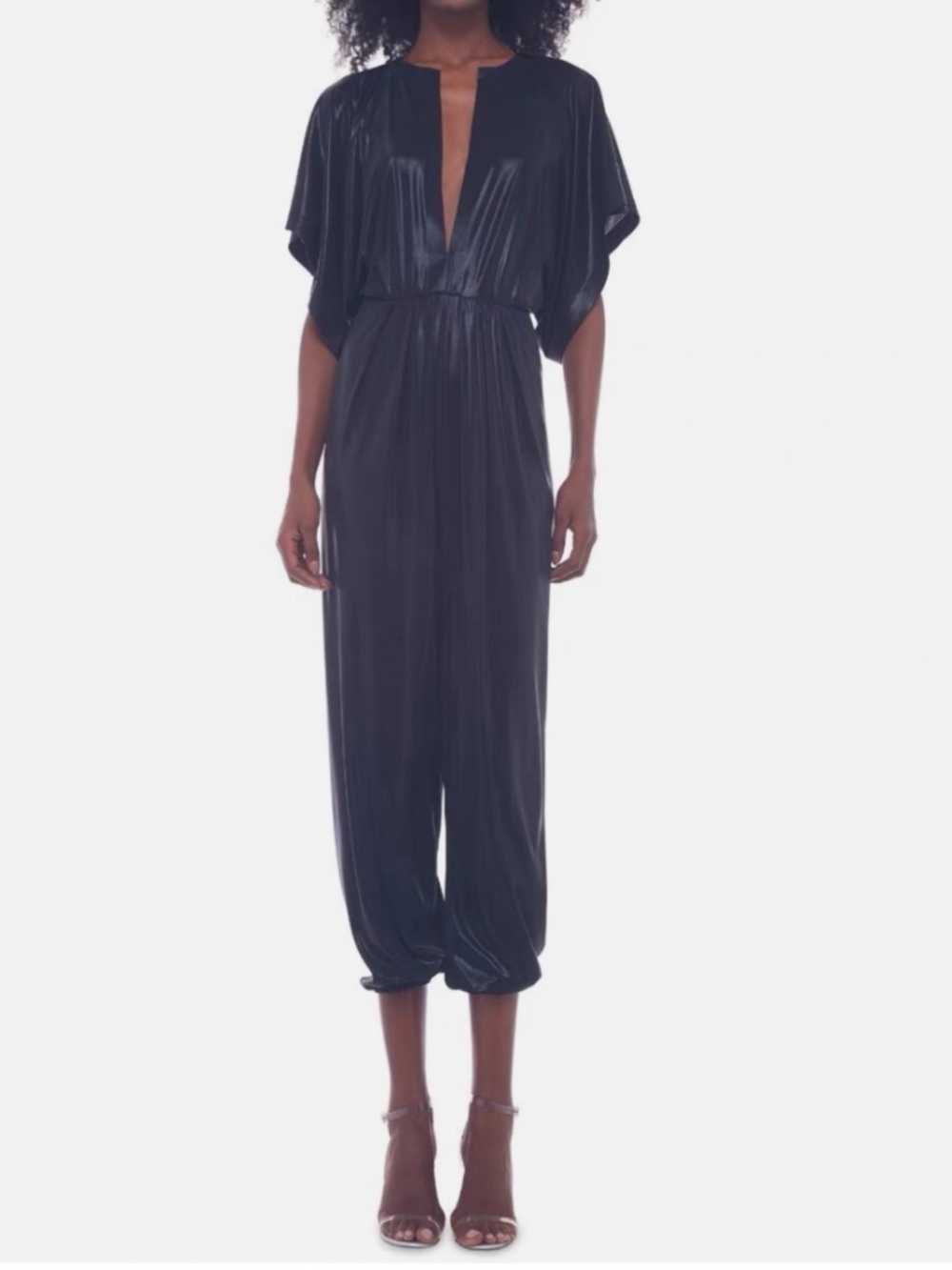Norma Kamali Rectangle Jog Jumpsuit in Black Size Xs
